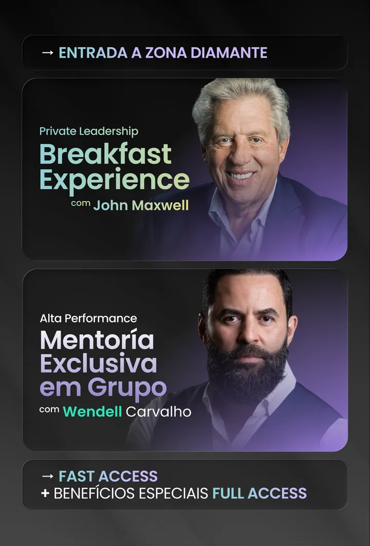 Experiência Wake Up: Private Leadership Breakfast com John C. Maxwell e Mentoria Exclusiva em Grupo com Wendell Carvalho
