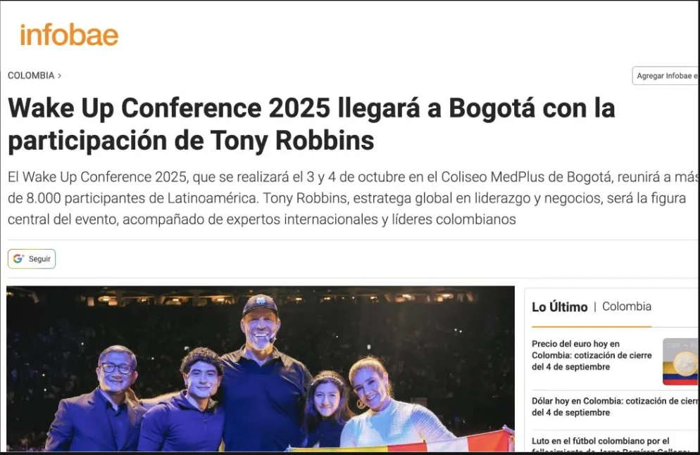 Nota de Infobae sobre Wake Up Conference 2025